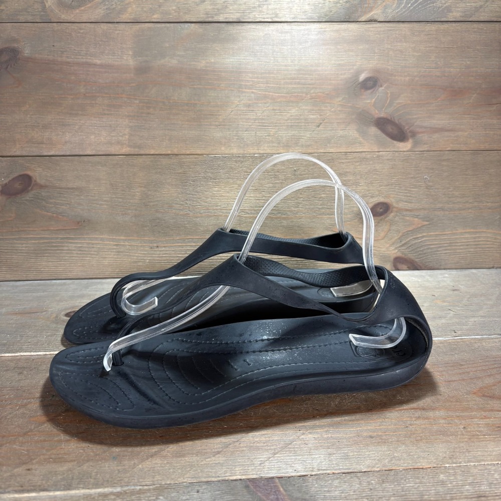 Crocs sexi Womens size 11 shoes Black T Strap Thong comfort sandals